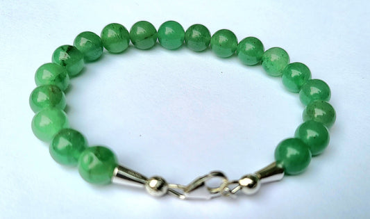 Aventurine Gemstone & Sterling Silver Bracelet